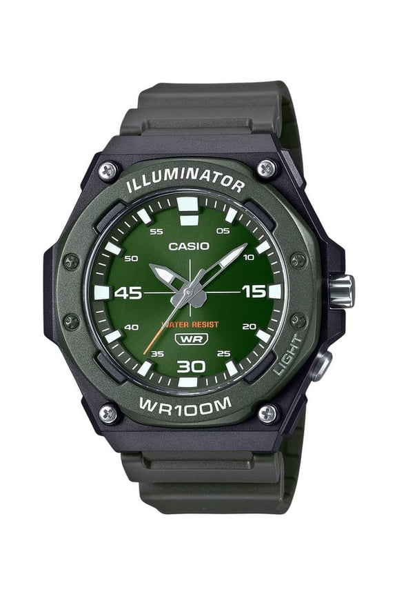 Standard Analog Resin Strap Green Dial Quartz MW-620H-3AV 100M Men's Watch