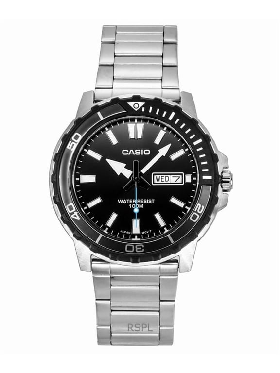 Standard Analog Stainless Steel Black Dial Quartz MTD-125D-1A3V 100M Men's Watch