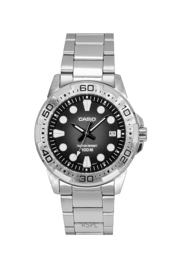 Standard Analog Stainless Steel Black Dial Quartz MTD-140D-1AV 100M Men's Watch