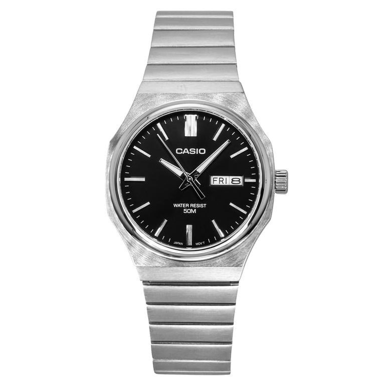 Casio, Mens Watch, MTP-E735D-1AV, Black Dial Stainless Steel