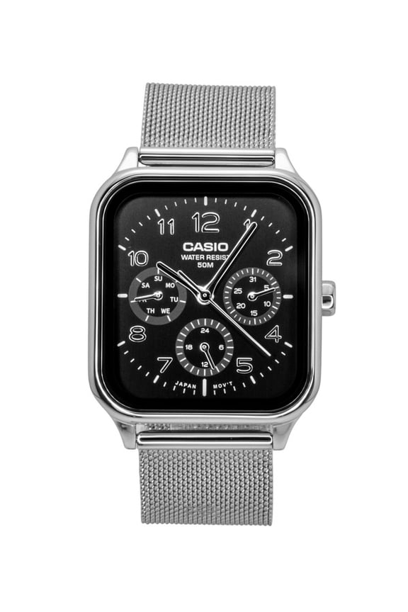 Standard Analog Stainless Steel Black Dial Quartz MTP-M306M-1AV Men's Watch