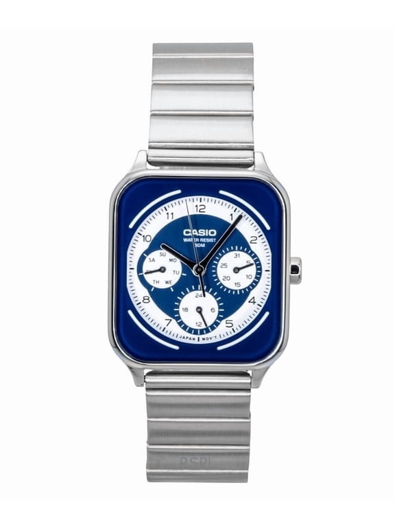 Standard Analog Stainless Steel Blue And White Dial Quartz MTP-M307D-2BV Men's Watch