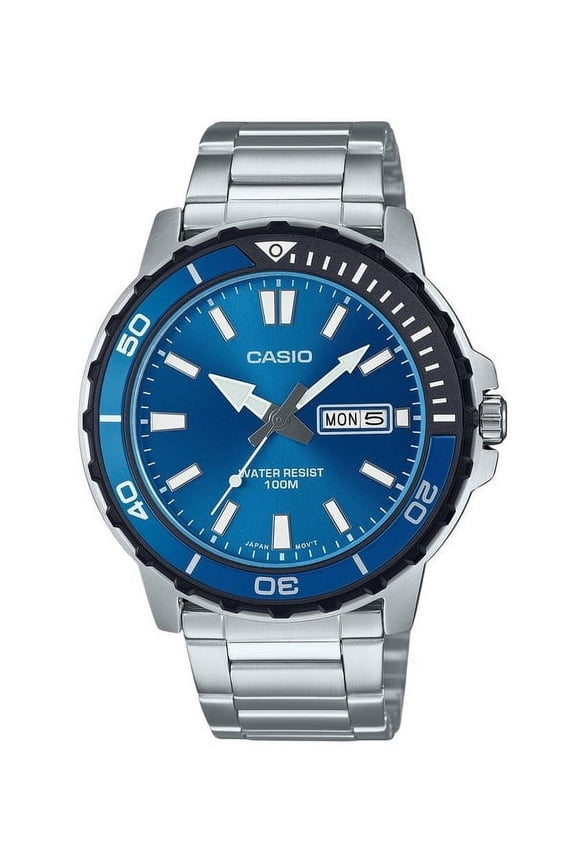 Standard Analog Stainless Steel Blue Dial Quartz MTD-125D-2A1V 100M Men's Watch