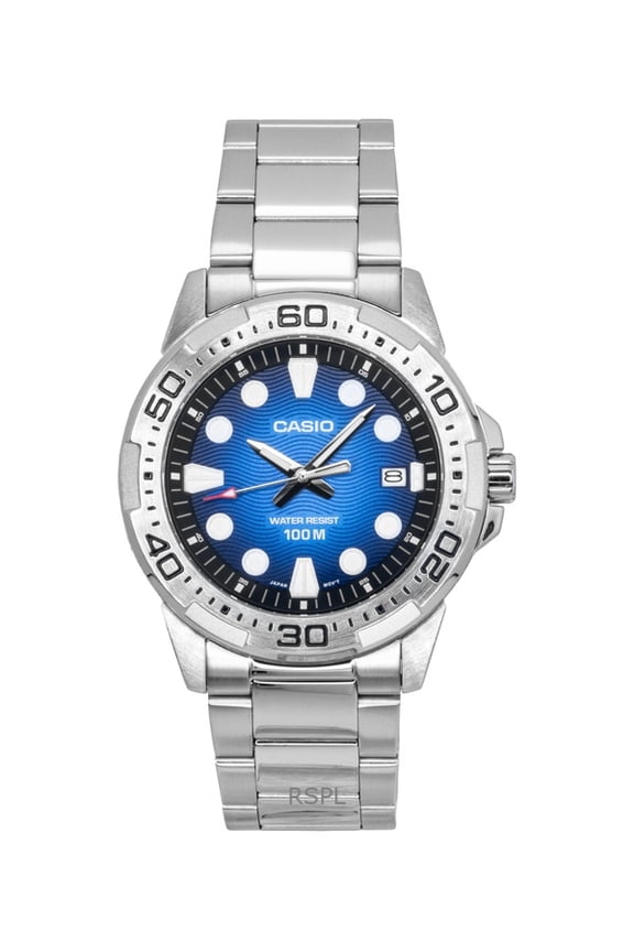 Standard Analog Stainless Steel Blue Dial Quartz MTD-140D-2AV 100M Men's Watch