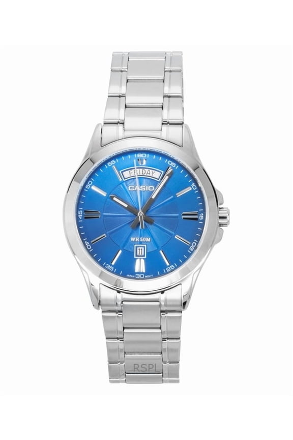 Standard Analog Stainless Steel Blue Dial Quartz MTP-1381D-2AV Men's Watch