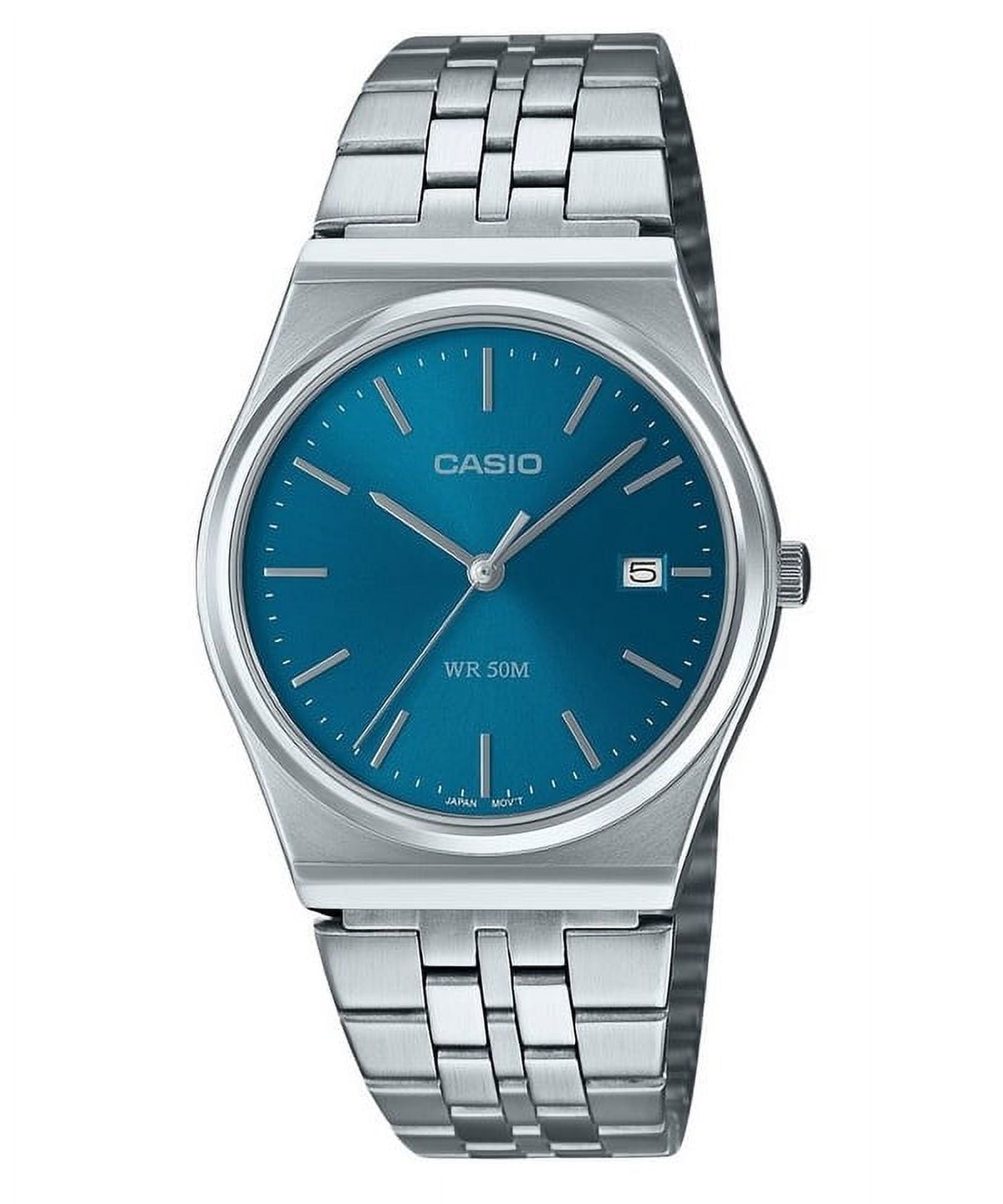 Casio Men's Watch, Stainless Steel, Blue Dial, Analog Quartz, MTP