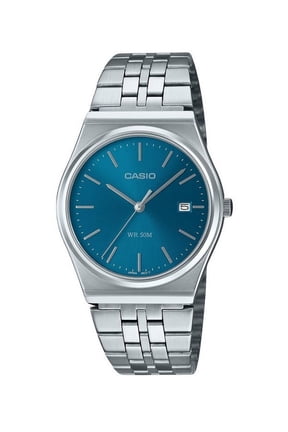 Mens Stainless Steel Watch with Blue Dial - MTP-B145D-2A2VDF