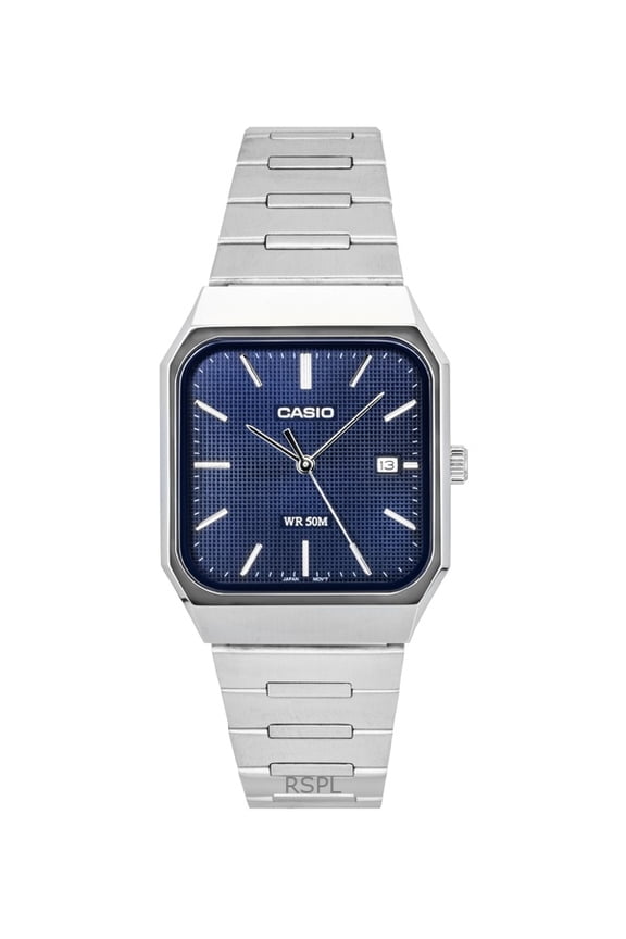 Standard Analog Stainless Steel Blue Dial Quartz MTP-B185D-2A1V Men's Watch