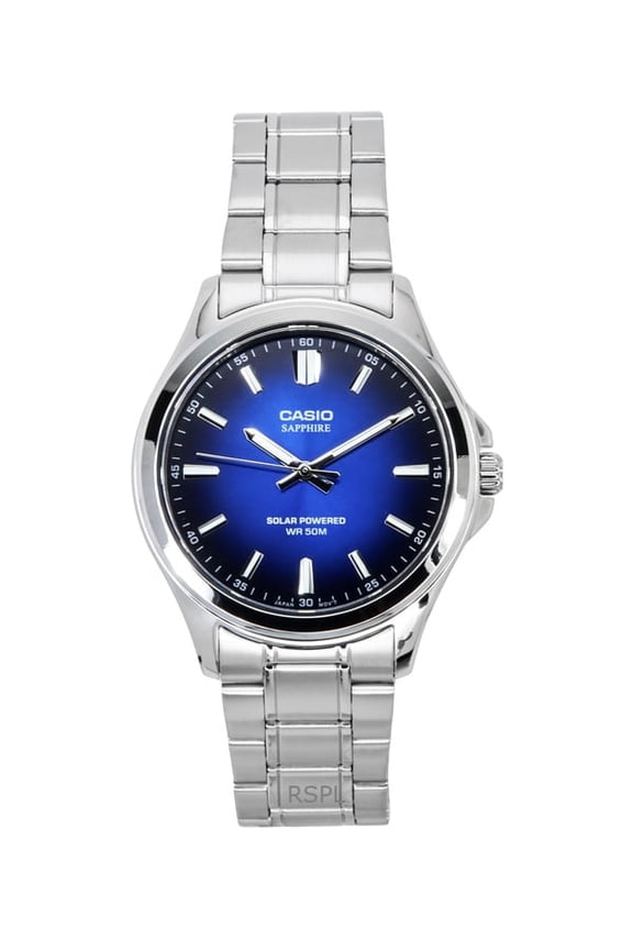 Standard Analog Stainless Steel Blue Dial Solar MTS-RS100D-2AV Men's Watch