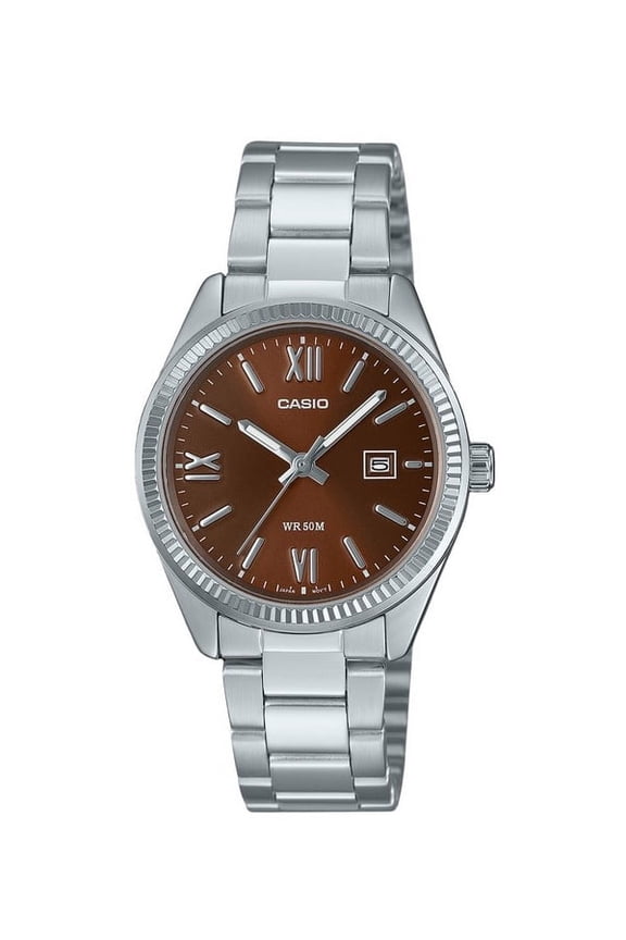 Standard Analog Stainless Steel Brown Dial Quartz LTP-1302DD-5AV Women's Watch