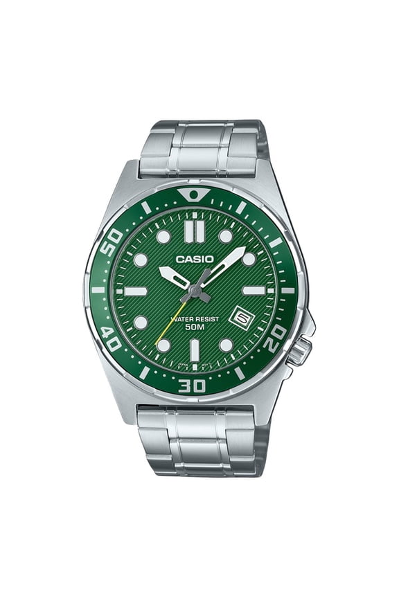Standard Analog Stainless Steel Green Dial Quartz MTD-135D-3AV Men's Watch