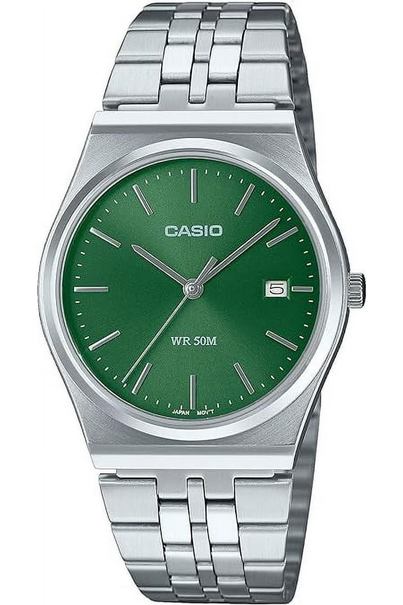Standard Analog Stainless Steel Green Dial Quartz MTP-B145D-3AV Unisex Watch