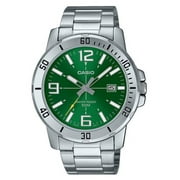 Casio Men’s Green Dial Stainless Steel Analog Watch - MTP-VD01D-3BVUDF