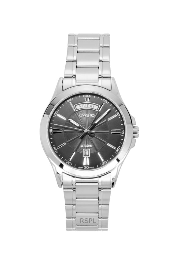 Standard Analog Stainless Steel Grey Dial Quartz MTP-1381D-8AV Men's Watch