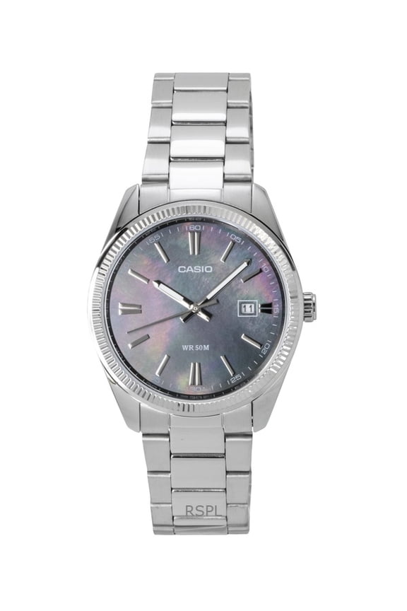 Standard Analog Stainless Steel Mother Of Pearl Quartz MTP-1302DS-1AV Men's Watch