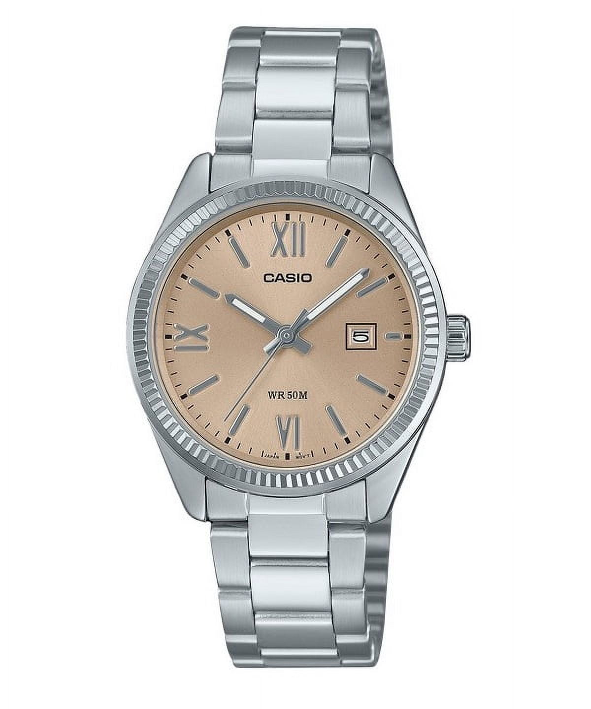 Casio Women’s Silver Steel Analog Watch with Champagne Dial - LTP-1302DD-4A2VDF