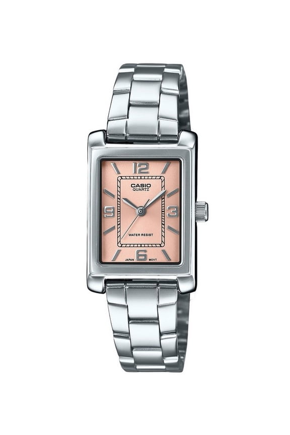 Standard Analog Stainless Steel Pink Dial Quartz LTP-1234DD-4A Women's Watch