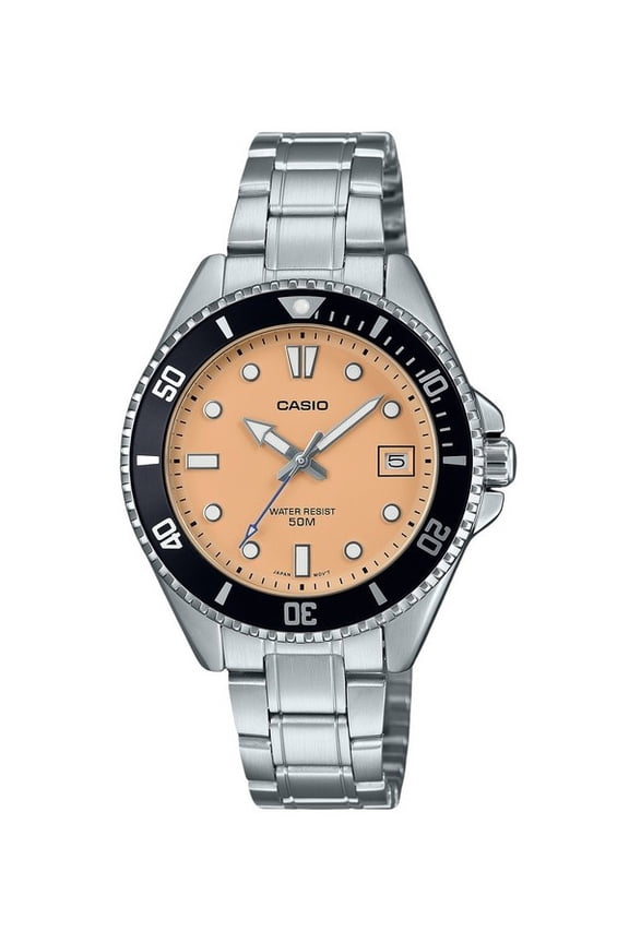 Standard Analog Stainless Steel Salmon Dial Quartz MDV-10D-4A2V Men's Watch