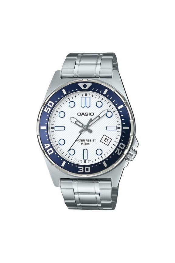 Standard Analog Stainless Steel White Dial Quartz MTD-135D-7AV Men's Watch