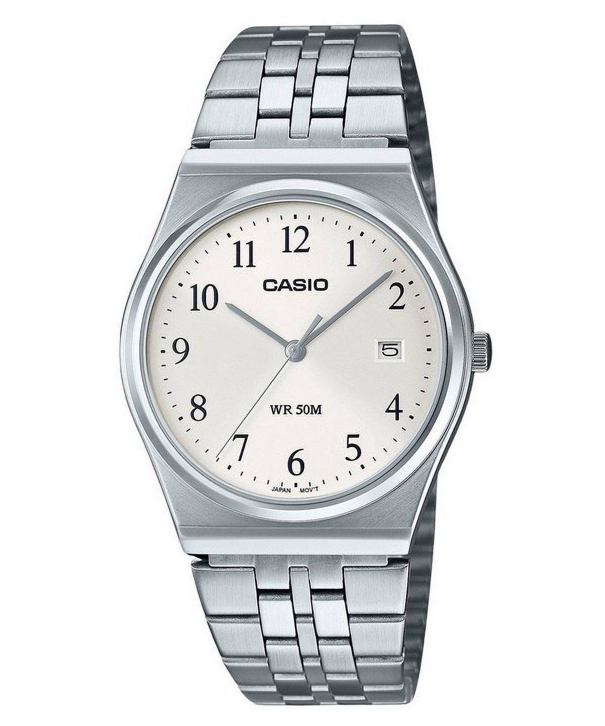 Casio Men’s Stainless Steel Watch with White Dial - MTP-B145D-7BVDF