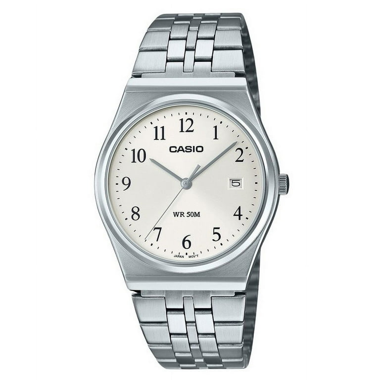 腕時計(アナログ) Mtp-b145 Casio, Men‚Äôs Stainless Steel Watch, MTP-B145D-7BVDF, White Dial
