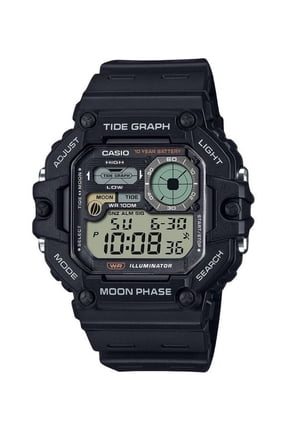 Standard Digital Graph Moon Phase Resin Strap Quartz WS-1700H-1AV 100M Men's Watch