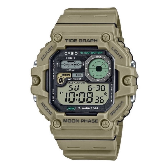 Casio Standard Digital Graph Moon Phase Resin Strap Quartz WS-1700H-5AV 100M Men's Watch