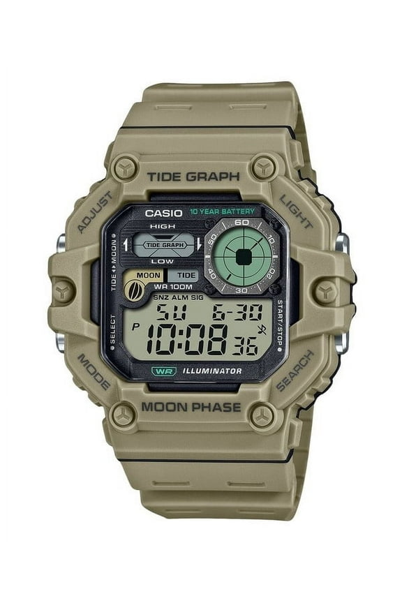 Standard Digital Graph Moon Phase Resin Strap Quartz WS-1700H-5AV 100M Men's Watch