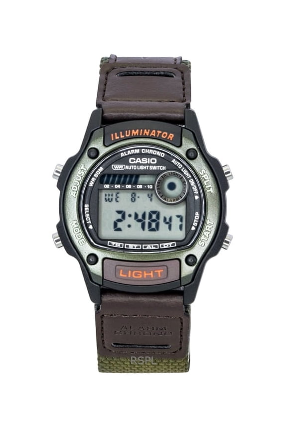 Standard Digital Leather And Cloth Strap Quartz W-220HF-3AV Unisex Watch