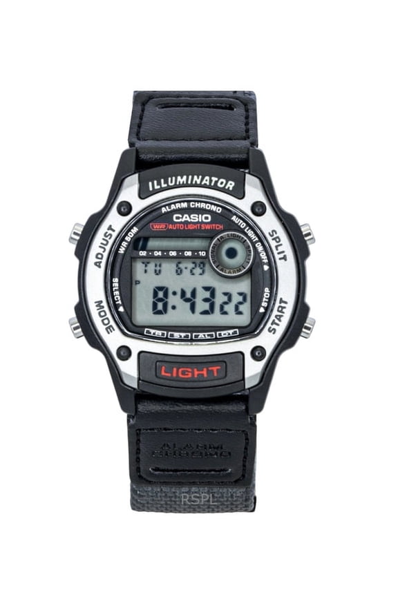 Standard Digital Leather And Cloth Strap Quartz W-220HF-8AV Unisex Watch