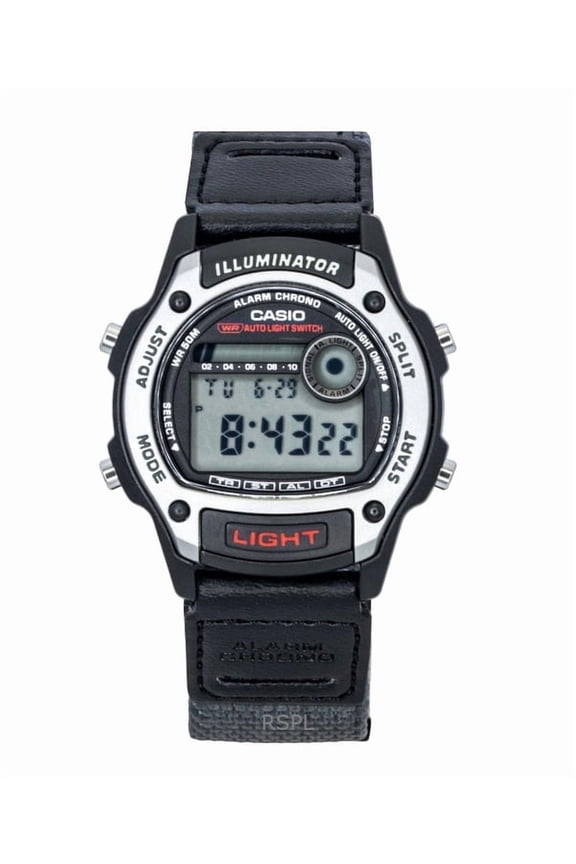 Standard Digital Leather And Cloth Strap Quartz W-220HF-8AV Unisex Watch