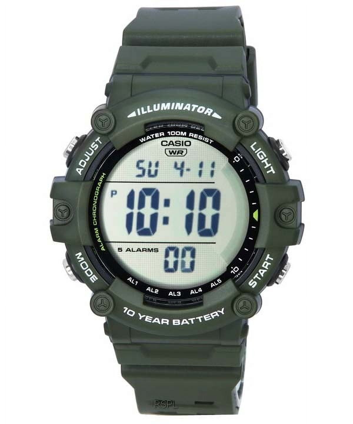 Casio Men's 18 mm Standard Digital Quartz Resin Buckle Wristwatch, Black, AE-1500WHX-3A AE1500WHX-3
