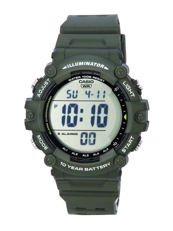 Men's 18 mm Standard Digital Quartz Resin Buckle Wristwatch, Black, AE-1500WHX-3A AE1500WHX-3