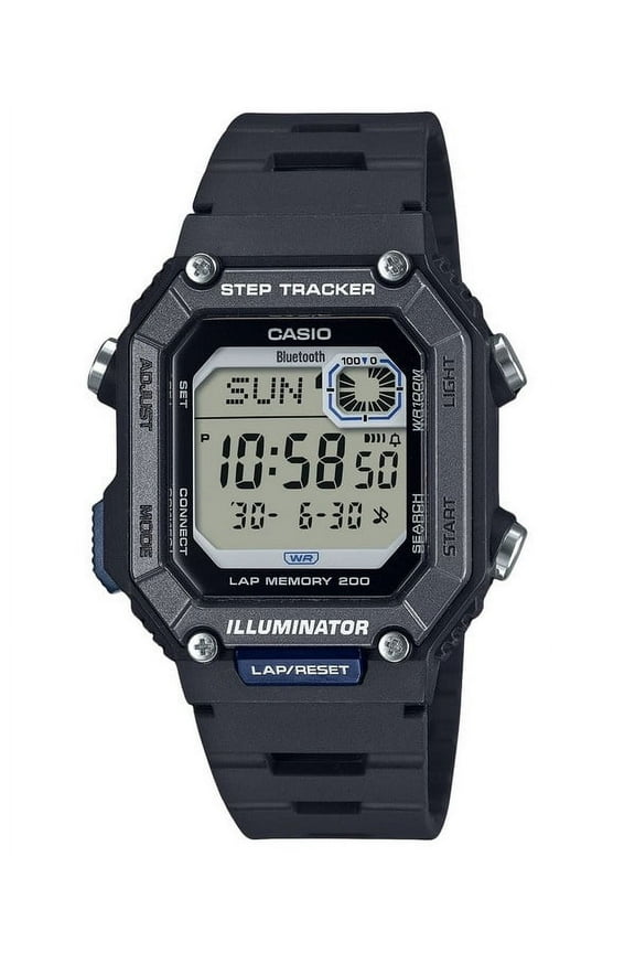Standard Digital Smartphone Link Step Tracker Resin Strap Quartz WS-B1000-1AV 100M Men's Watch