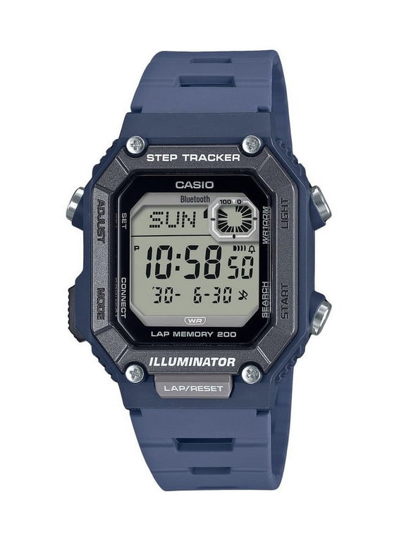 Standard Digital Smartphone Link Step Tracker Resin Strap Quartz WS-B1000-2AV 100M Men's Watch