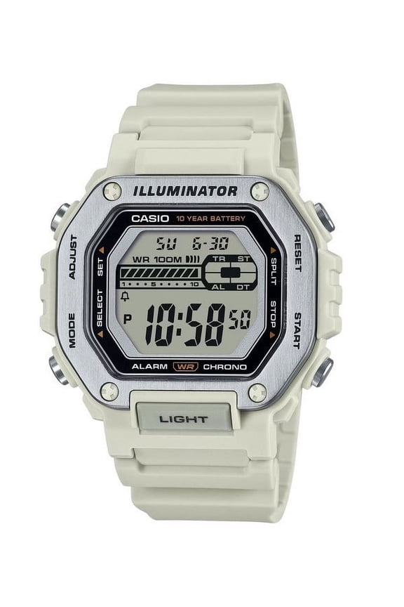 Standard Digital White Resin Strap Quartz MWD-110H-8AV 100M Men's Watch