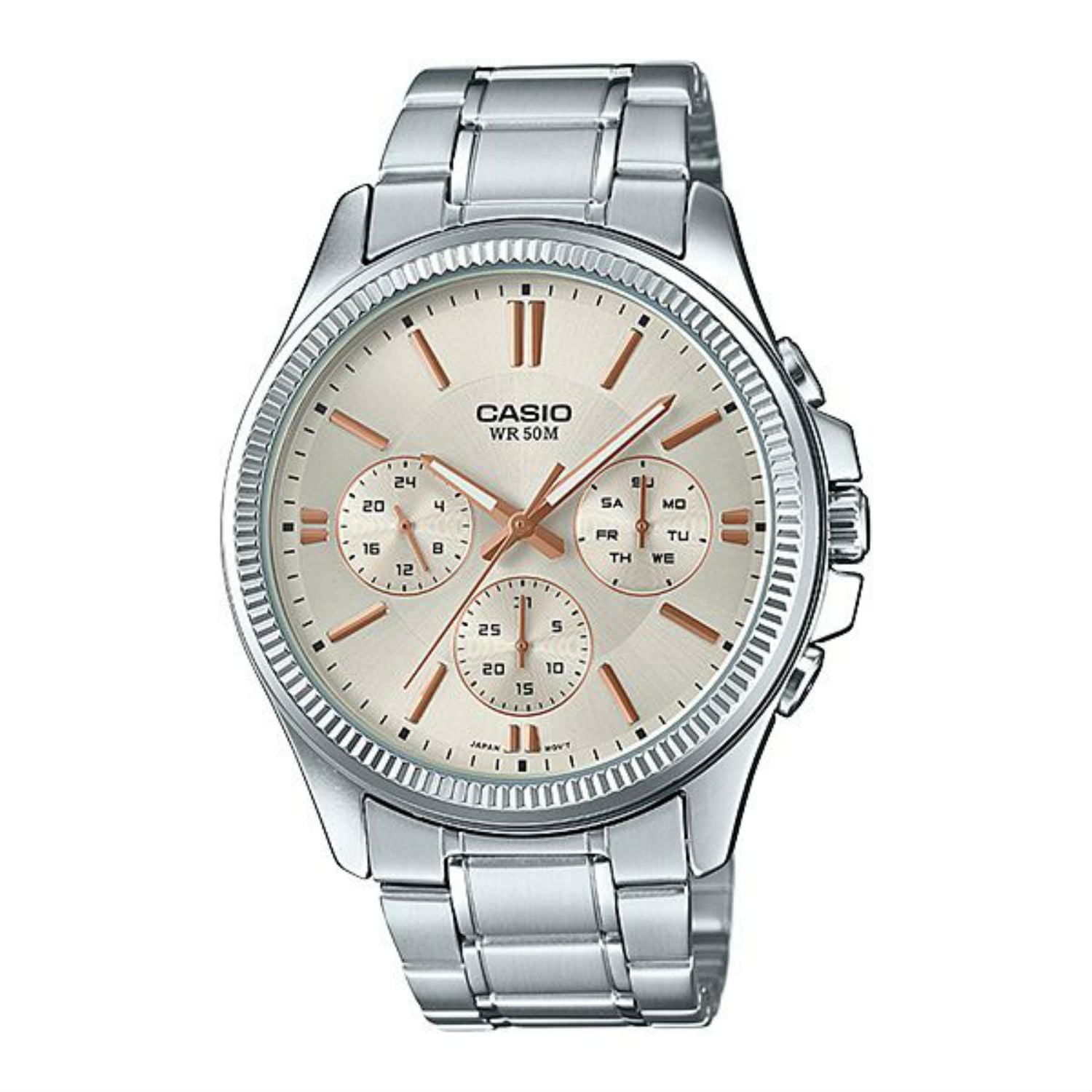 Casio Enticer Analog Stainless Steel Silver Dial Quartz MTP-1375D-7A2V Men's Watch