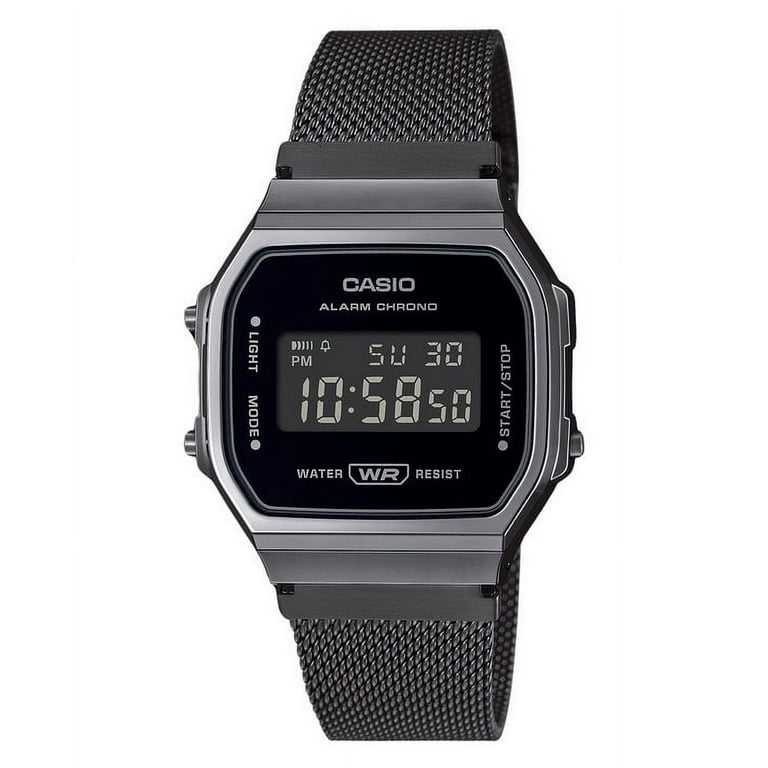 【CASIO】A168WEMB-1B Casio, Unisex Digital Watch, A168WEMB-1B, Black stainless steel