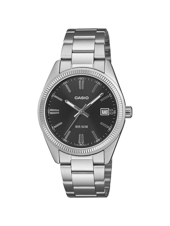 Unisex Black Dial Silver Band Wristwatch, (UTP-1302PD-1A)