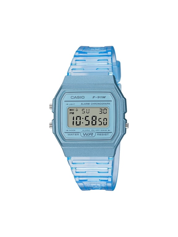Unisex Blue Digital Jelly Watch F91WS-2