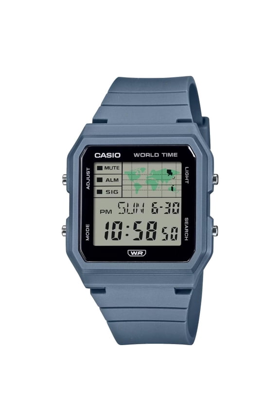 Unisex Blue World Time Digital Watch -LF-30W-2ACF