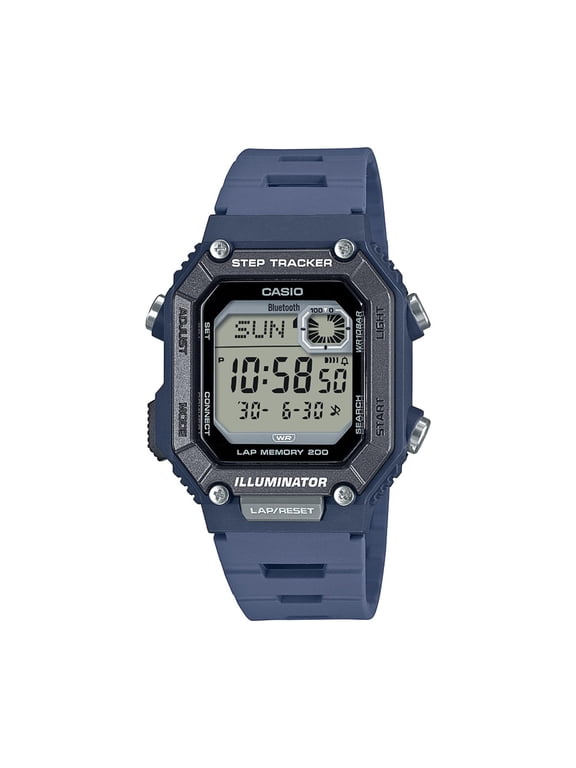 Unisex Bluetooth Connect Step Tracker 200-Lap Watch, Blue WS-B1000-2AV