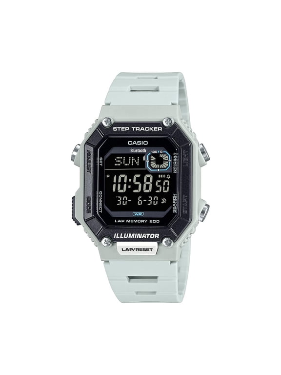 Unisex Bluetooth Connect Step Tracker 200-Lap Watch, Light Gray WS-B1000-8BV