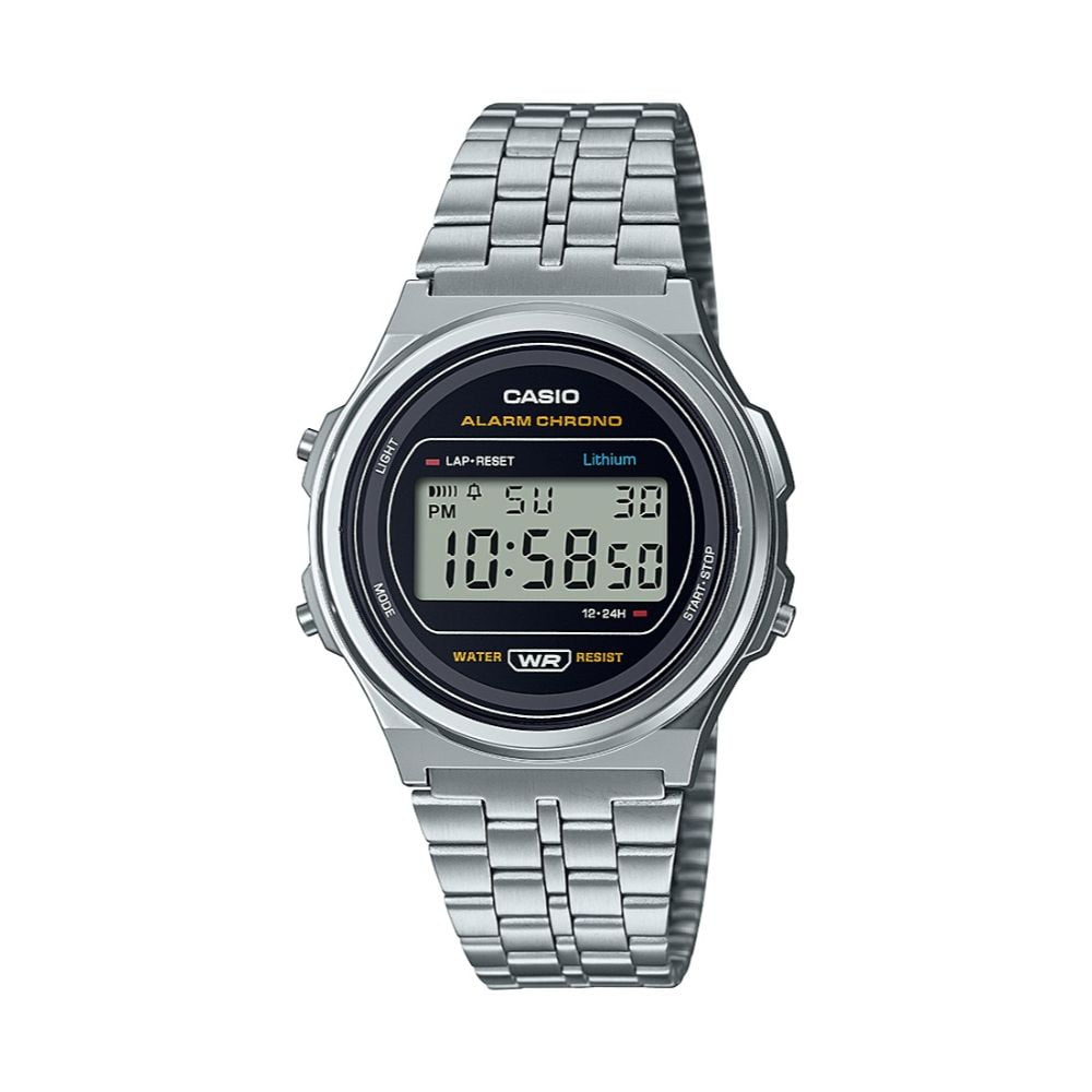 Casio | Vintage | Steel Mesh Bracelet | Stop-Watch | LED Backlight  A700WEM-7AEF - First Class Watches™
