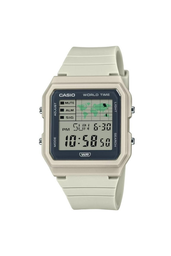 Unisex Light Gray World Time Digital Watch - LF-30W-8ACF
