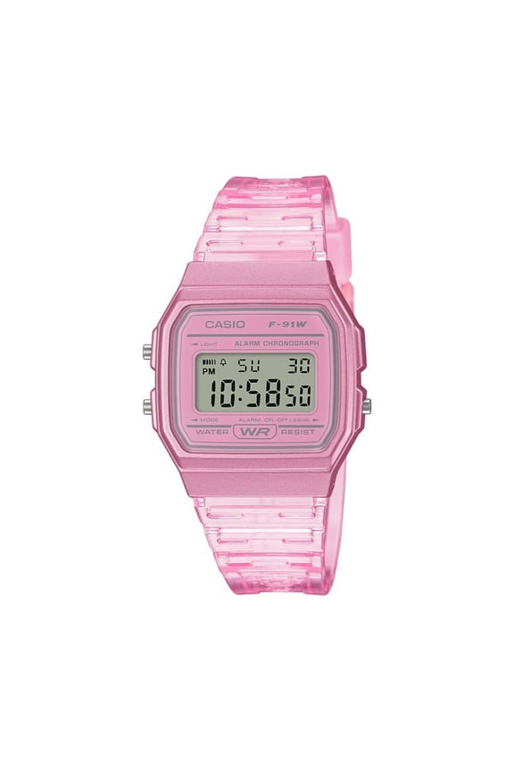 Unisex Pink Digital Jelly Watch F91WS-4