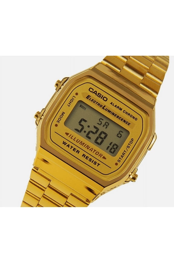 Casio Unisex Watch Stainless Steel Digital Watch, Gold, (A168WG-9WDF)