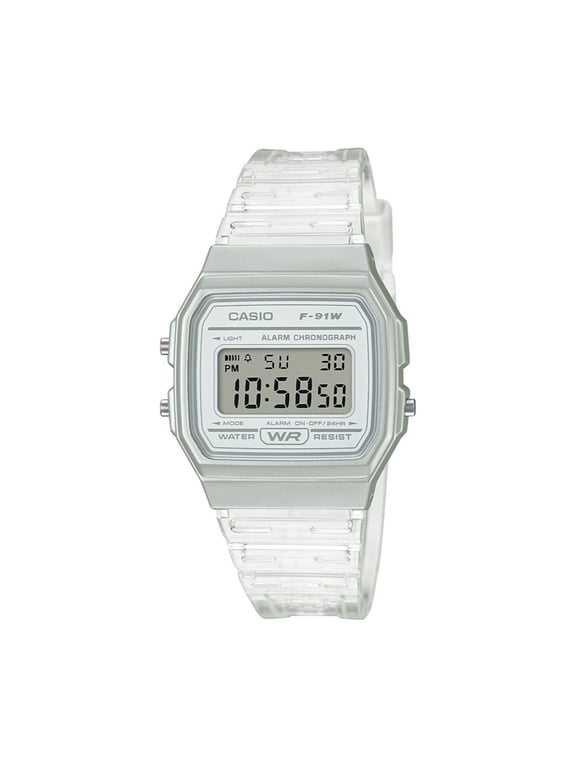 Unisex White Digital Jelly Watch F91WS-7