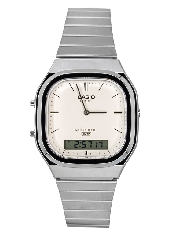 Vintage Analog Digital Off White Dial Quartz AQ-240E-7A2 Unisex Watch