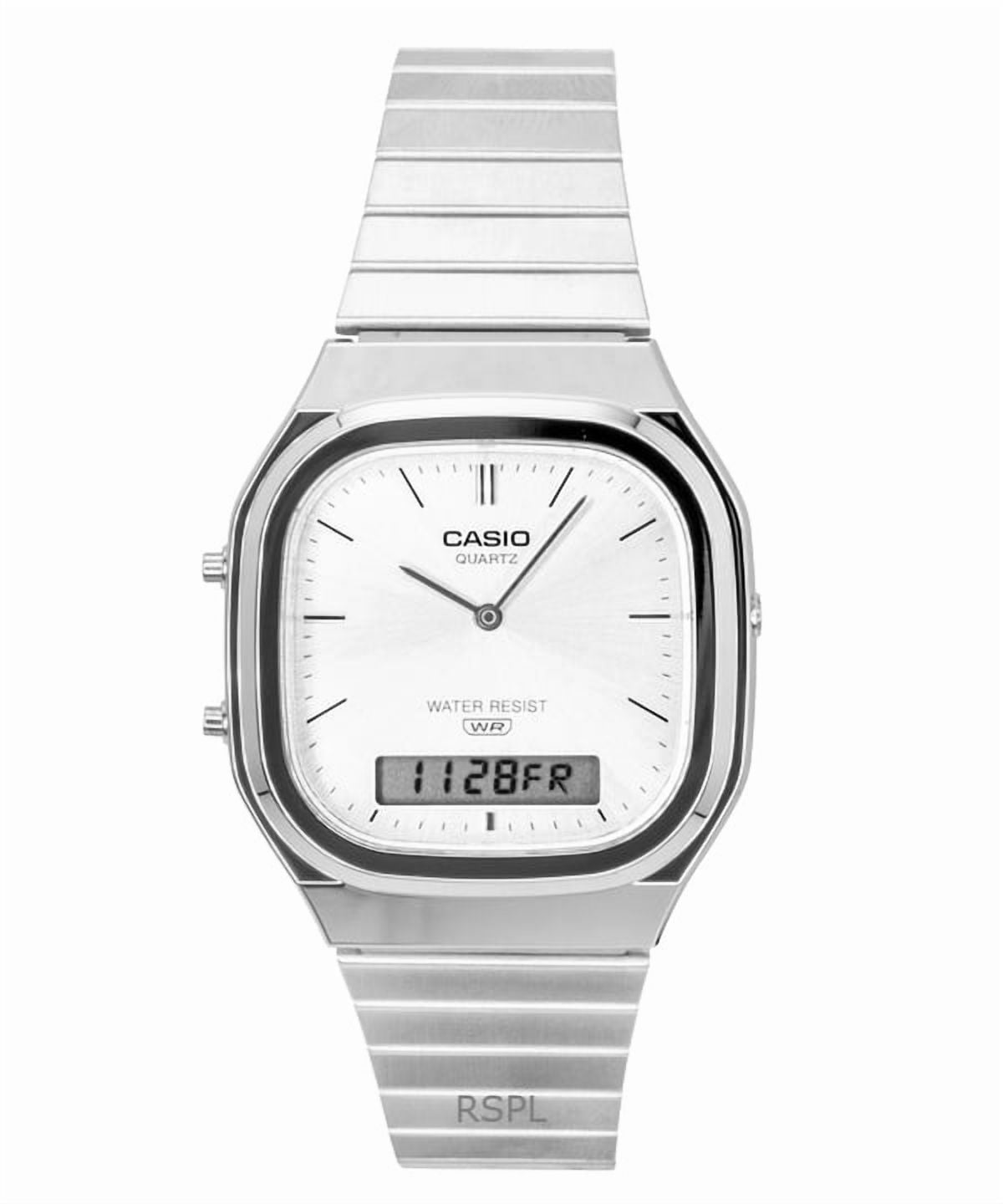 Casio Unisex Vintage Retro Silver Stainless Steel Watch AQ-240E-7ACF